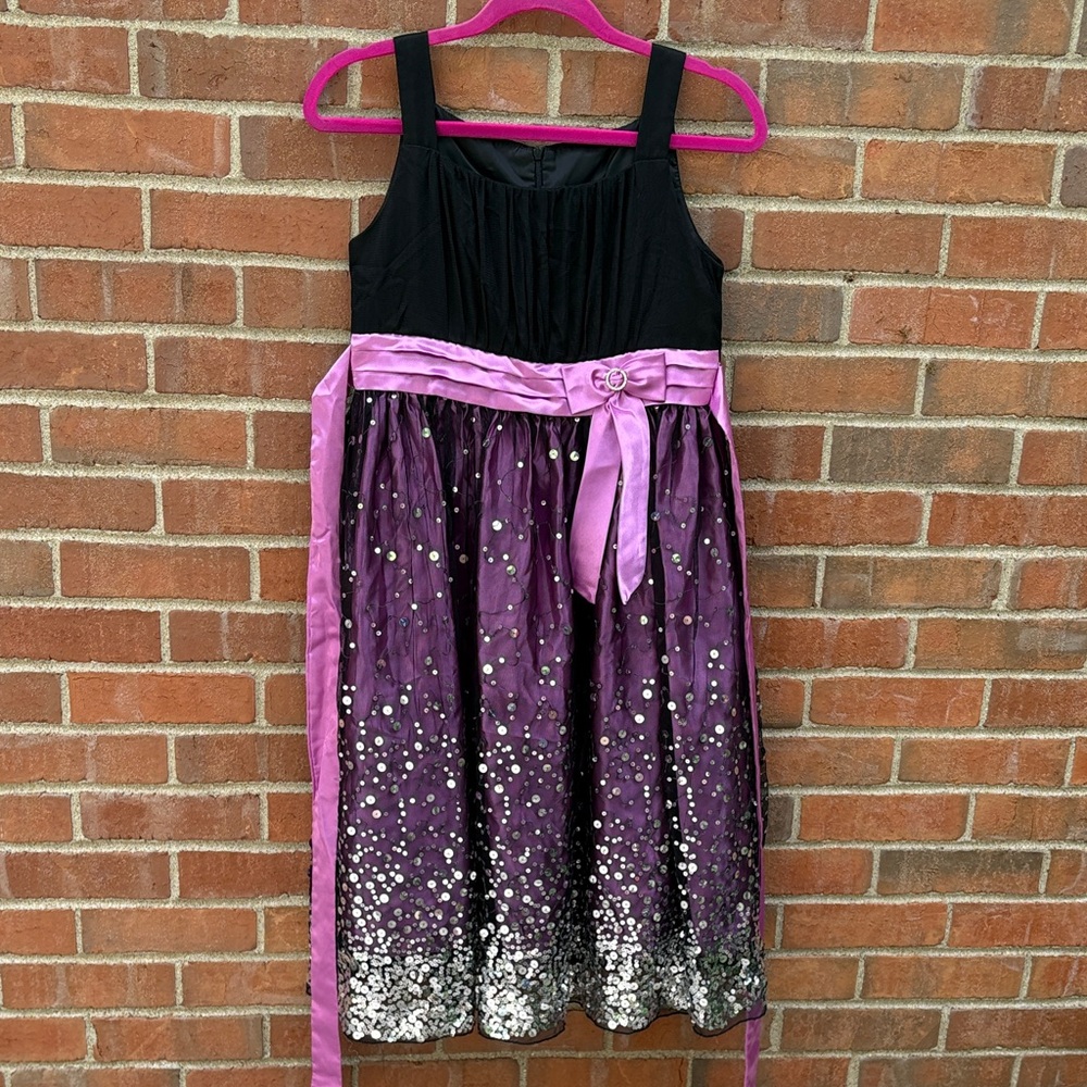 Love Kids Dress - Black and Purple with Pink Accents